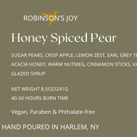 Wickless Honey Spiced Pear 8.5 OZ Glass Candle- Fall Collection