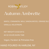 Autumn Ambrette 8.5oz Glass Candle- Fall Collection