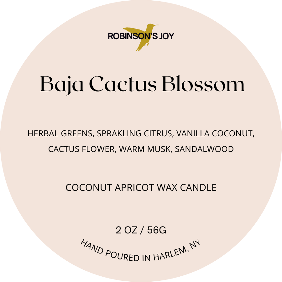 Baja Cactus Blossom 2oz Travel Candle - Spring 2026 – Robinson's Joy