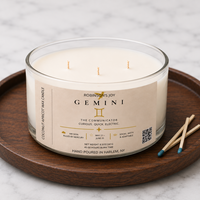 The Gemini 8.5 oz Glass Candle - Zodiac Collection