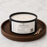 Sandalwood 8.5 oz Glass Candle- Black Label Men's Collection