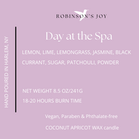 Day at the Spa 8.5 oz Glass Candle- Signature Collection