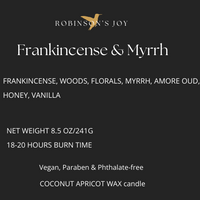 Frankincense & Myrrh 8.5 oz Glass Candle- Holiday 2025 Collection