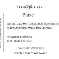 Blaze 8.5 oz Glass Candle- Black Label Men's Collection