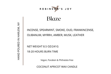 Blaze 8.5 oz Glass Candle- Black Label Men's Collection