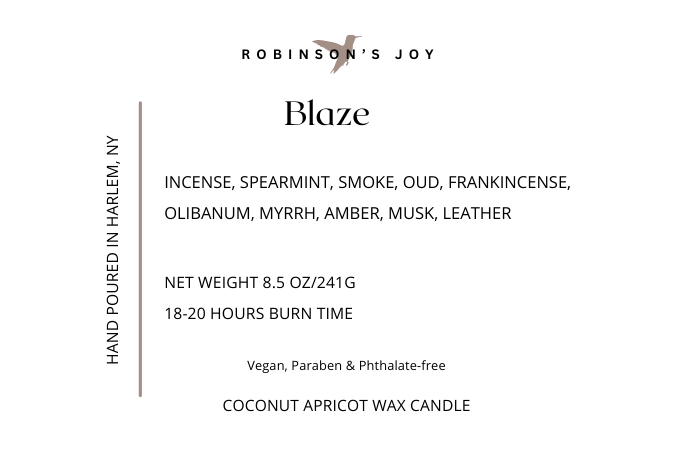 Blaze 8.5 oz Glass Candle- Black Label Men's Collection