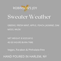 Sweater Weather 8.5 oz Glass Candle- Fall Collection
