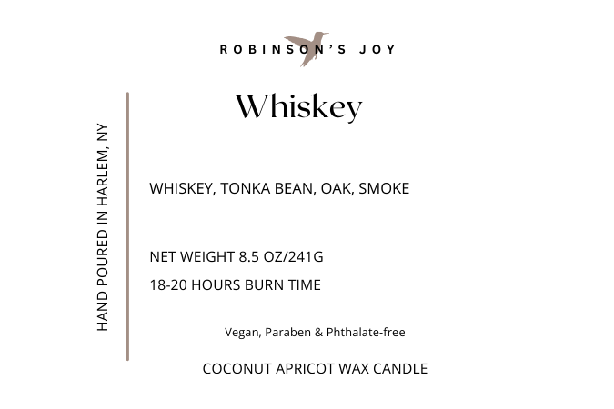 Whiskey 8.5 oz Glass Candle- Black Label Men's Collection