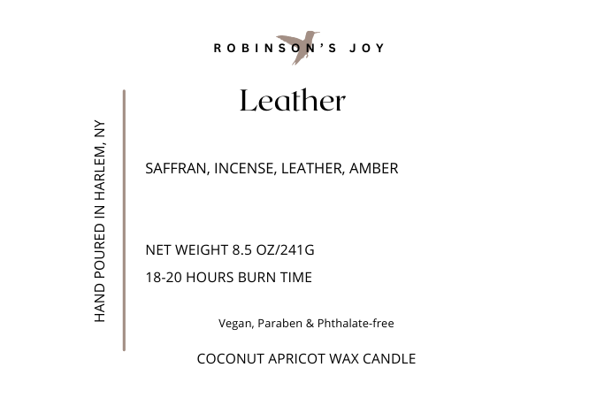 Leather 8.5 oz Glass Candle- Black Label Men's Collection