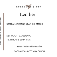 Leather 8.5 oz Glass Candle- Black Label Men's Collection