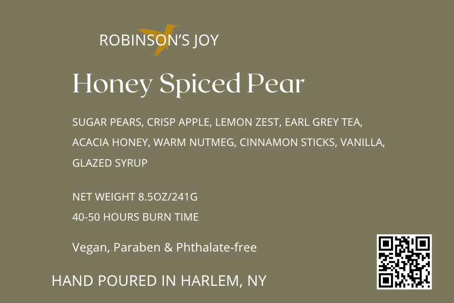 Honey Spiced Pear 8.5 OZ Glass Candle- Fall Collection