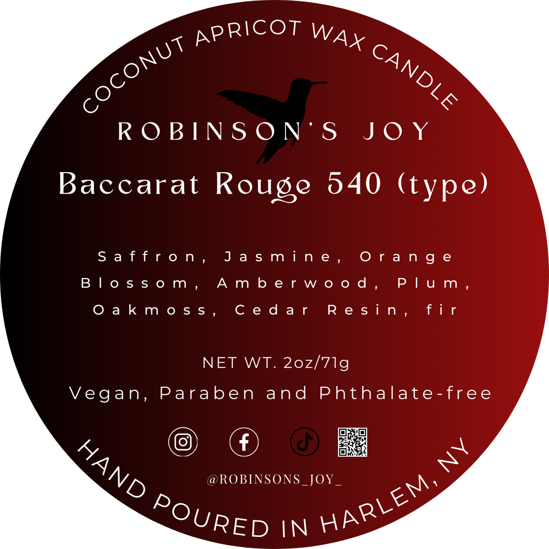 Baccarat Rouge 540 (type) Travel Candle- The Romantic Collection