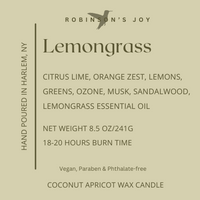 Lemongrass 8.5 oz Glass Candle- Signature Collection