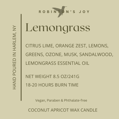 Lemongrass 8.5 oz Glass Candle- Signature Collection