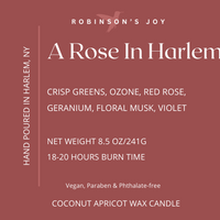 A Rose in Harlem  8.5 oz  Glass Candle- Signature Collection