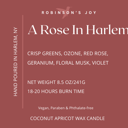 A Rose in Harlem  8.5 oz  Glass Candle- Signature Collection