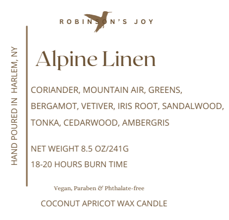 Alpine Linen 8.5 oz Glass Candle- Fall 2025 Collection