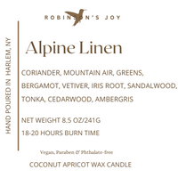 Alpine Linen 8.5 oz Glass Candle- Fall 2025 Collection