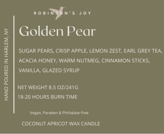 Golden Pear 8.5 OZ Glass Candle- Fall Collection 2025