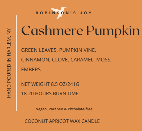 Cashmere Pumpkin 8.5 oz Glass Candle- Fall Collection 2025