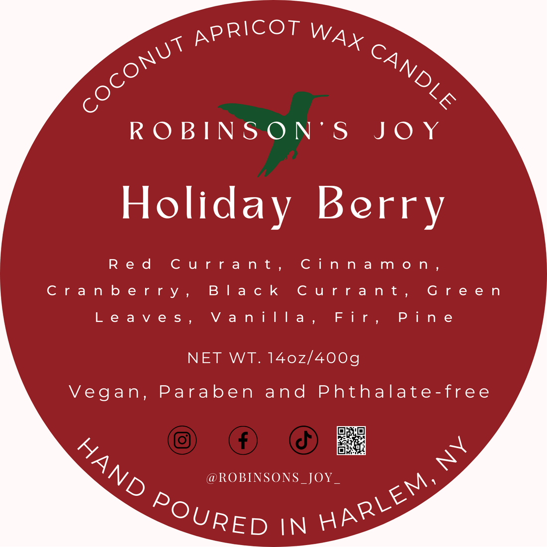 Holiday Berry Luxury Tin Candle- Holiday Collection