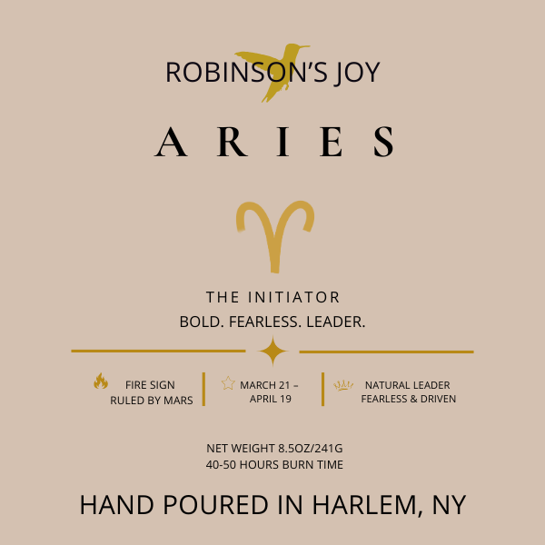 The Aries 8.5 oz Glass Candle - Zodiac Collection