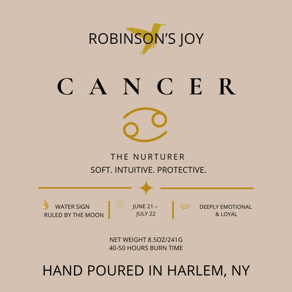The Cancer 8.5 oz Glass Candle - Zodiac Collection