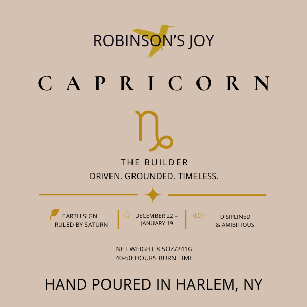 The Capricorn 8.5 oz Glass Candle - Zodiac Collection