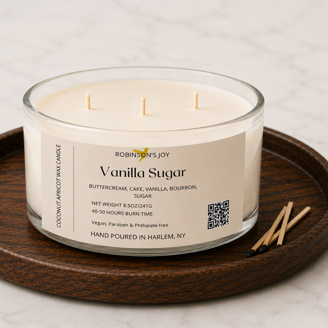 Vanilla Sugar 8.5 oz Glass Candle