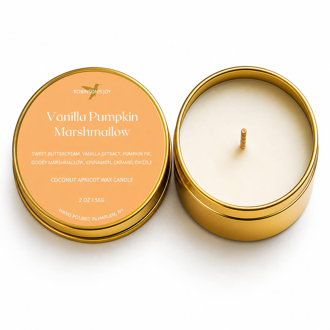 Vanilla Pumpkin Marshmallow 2oz Travel Candle- Fall Collection