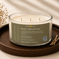 Honey Spiced Pear 8.5 OZ Glass Candle- Fall Collection