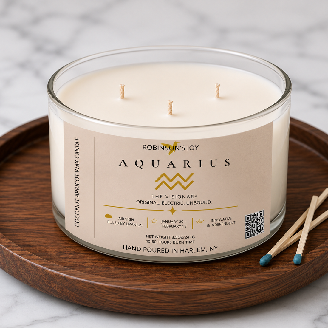 The Aquarius 8.5 oz Candle - Zodiac Collection