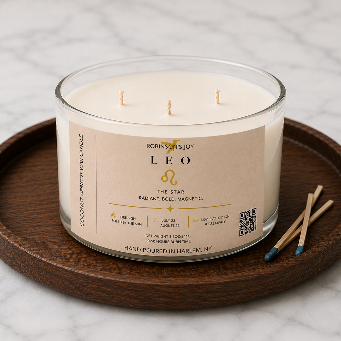 The Leo 8.5 oz Glass Candle - Zodiac Collection