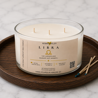 The Libra 8.5 oz Glass Candle - Zodiac Collection