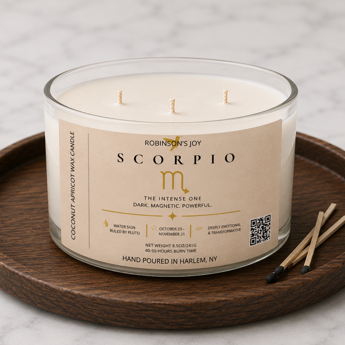 The Scorpio 8.5 oz Glass Candle - Zodiac Collection