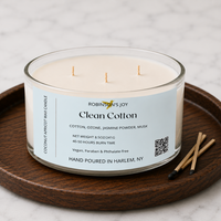 Clean Cotton 8.5 oz Glass Candle
