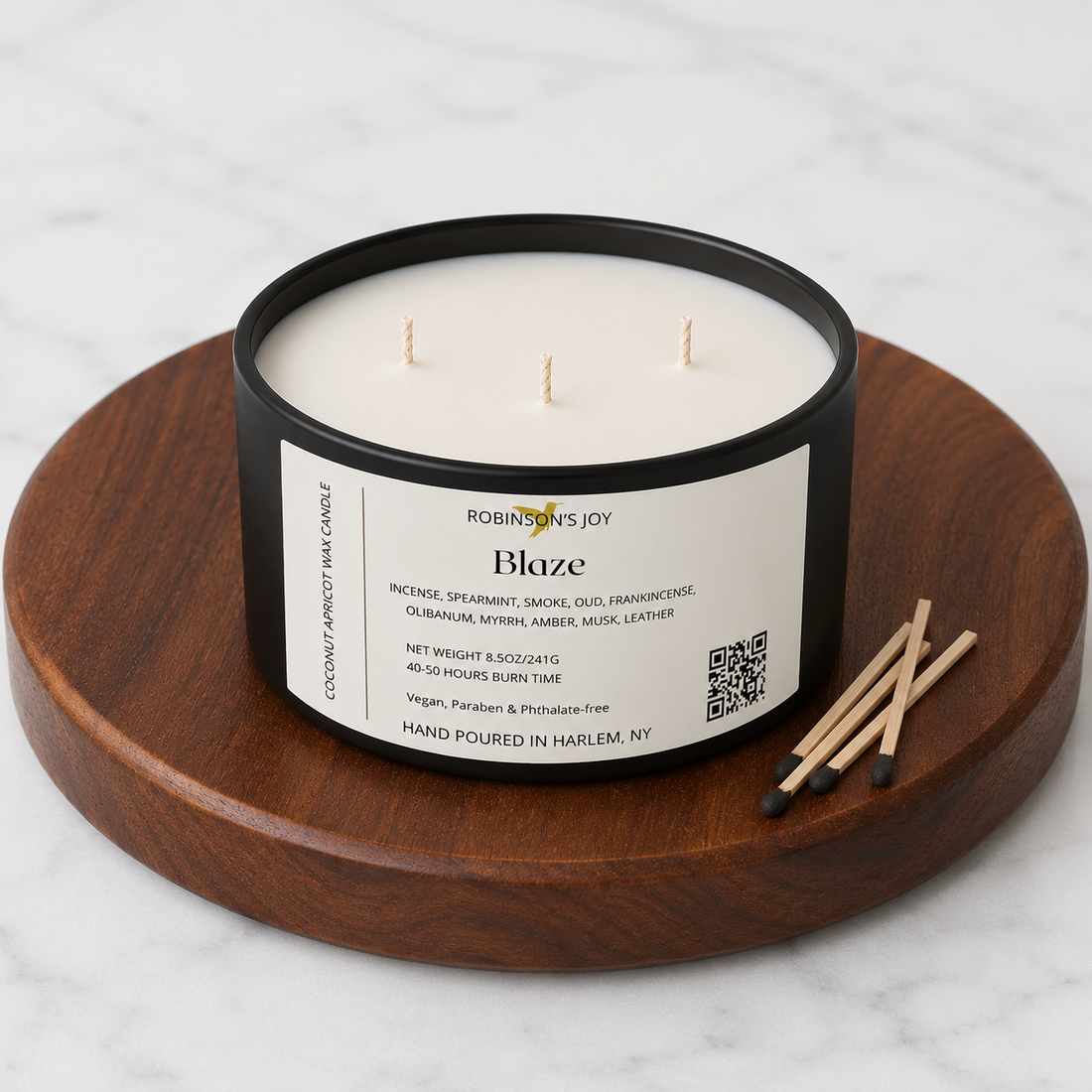 Blaze 8.5 oz Glass Candle- Black Label Men's Collection