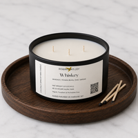 Whiskey 8.5 oz Glass Candle- Black Label Men's Collection