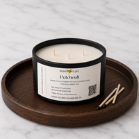 Patchouli 8.5 oz Glass Candle- Black Label Men's Collection