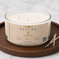 The Pieces 8.5 oz Glass Candle - Zodiac Collection