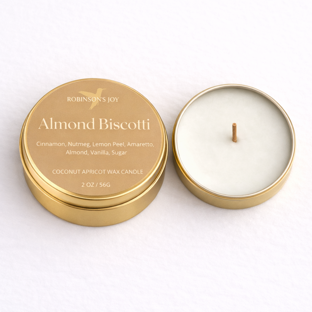 Almond Biscotti 2oz Travel Candle - Cafe Collection