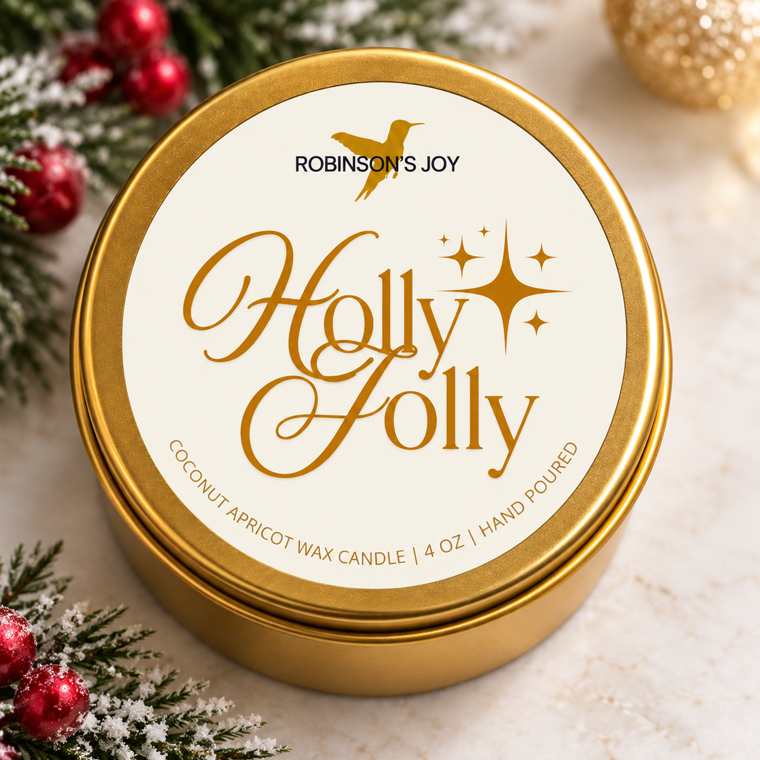 HOLLY JOLLY 4oz Holiday Candle