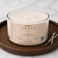 The Aries 8.5 oz Glass Candle - Zodiac Collection
