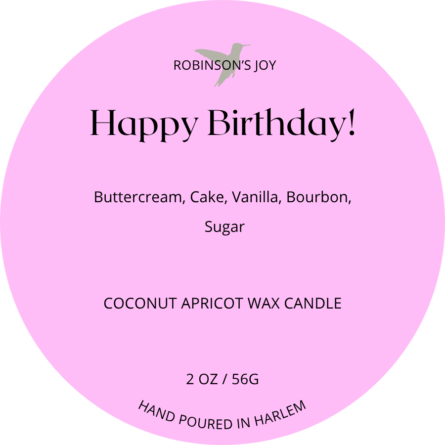 Happy Birthday 2oz Candle- Pink