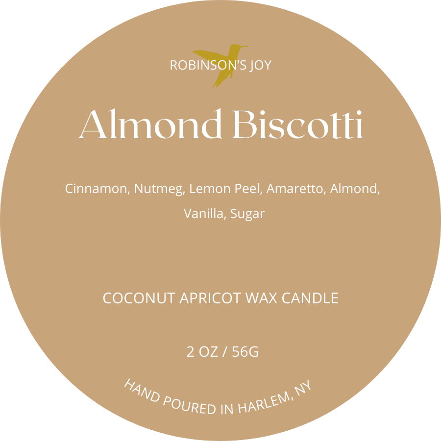 Almond Biscotti 2oz Travel Candle - Cafe Collection