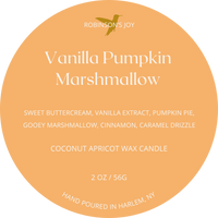 Vanilla Pumpkin Marshmallow 2oz Travel Candle