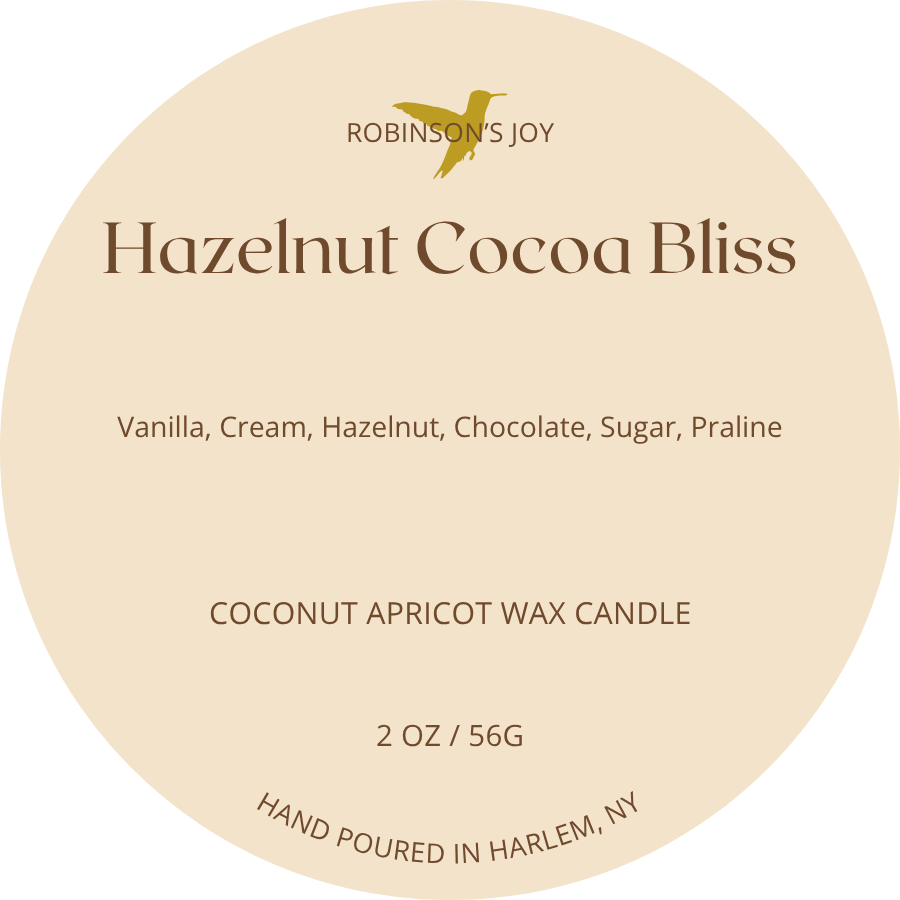 Hazelnut Cocoa Bliss 2oz Travel Candle - Cafe Collection