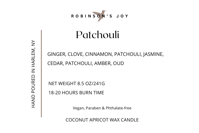 Patchouli 8.5 oz Glass Candle- Black Label Men's Collection