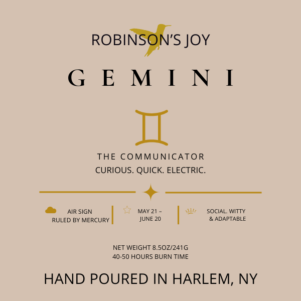 The Gemini 8.5 oz Glass Candle - Zodiac Collection