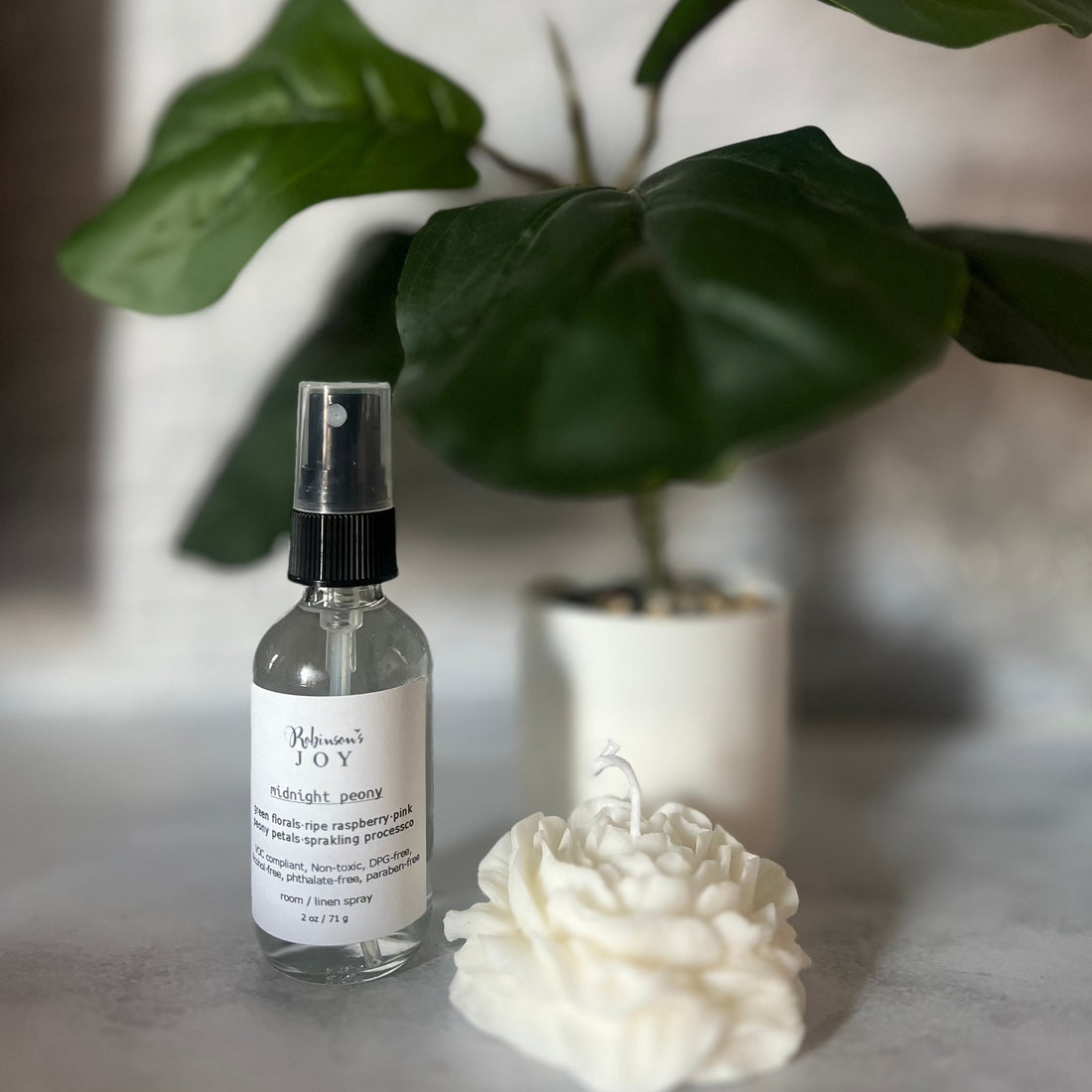 Midnight Peony Room/ Linen Spray - Natural Odor Eliminator